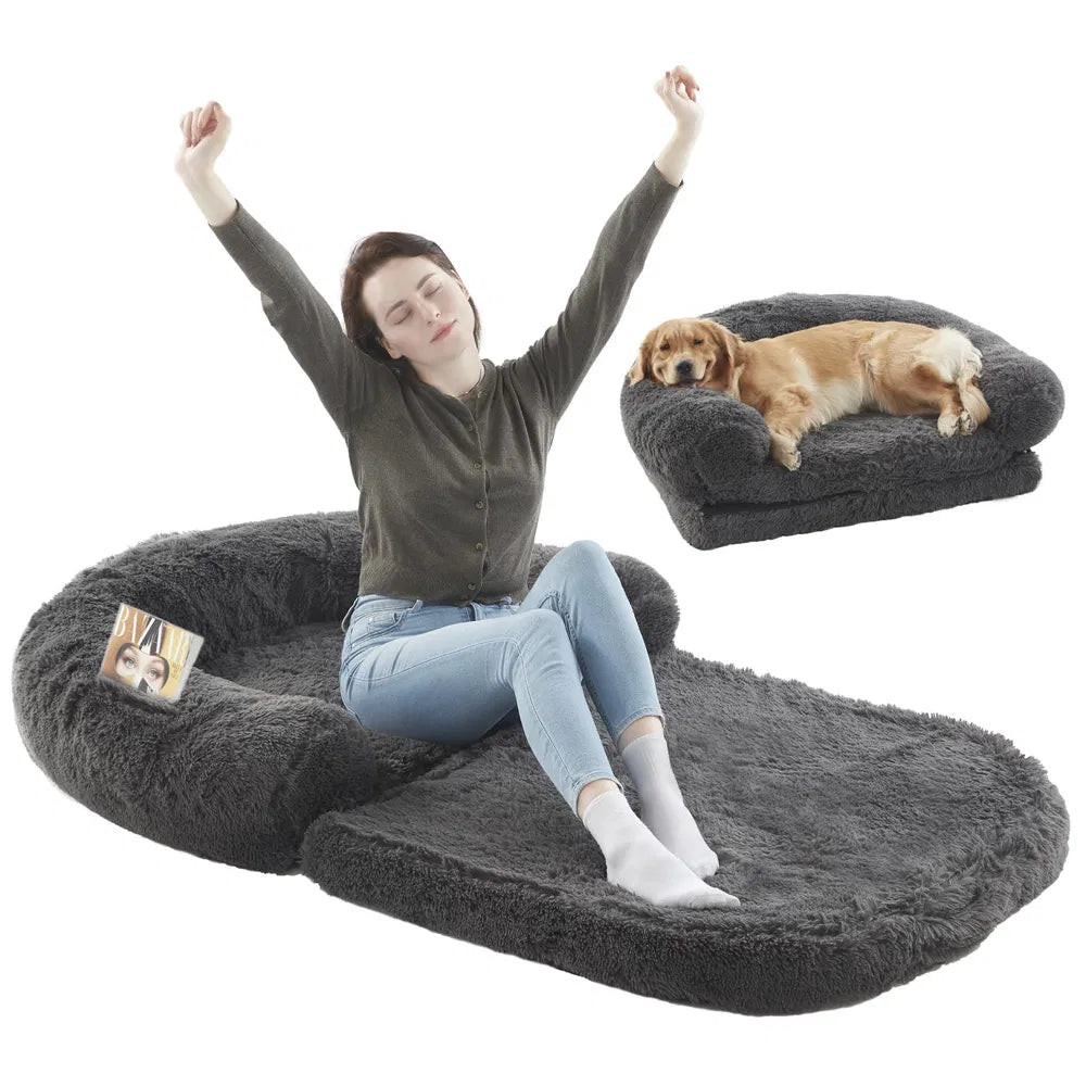 Human-Sized Orthopedic Dog Bed – Ultra-Soft Memory Foam Lounge for You & Your Pet