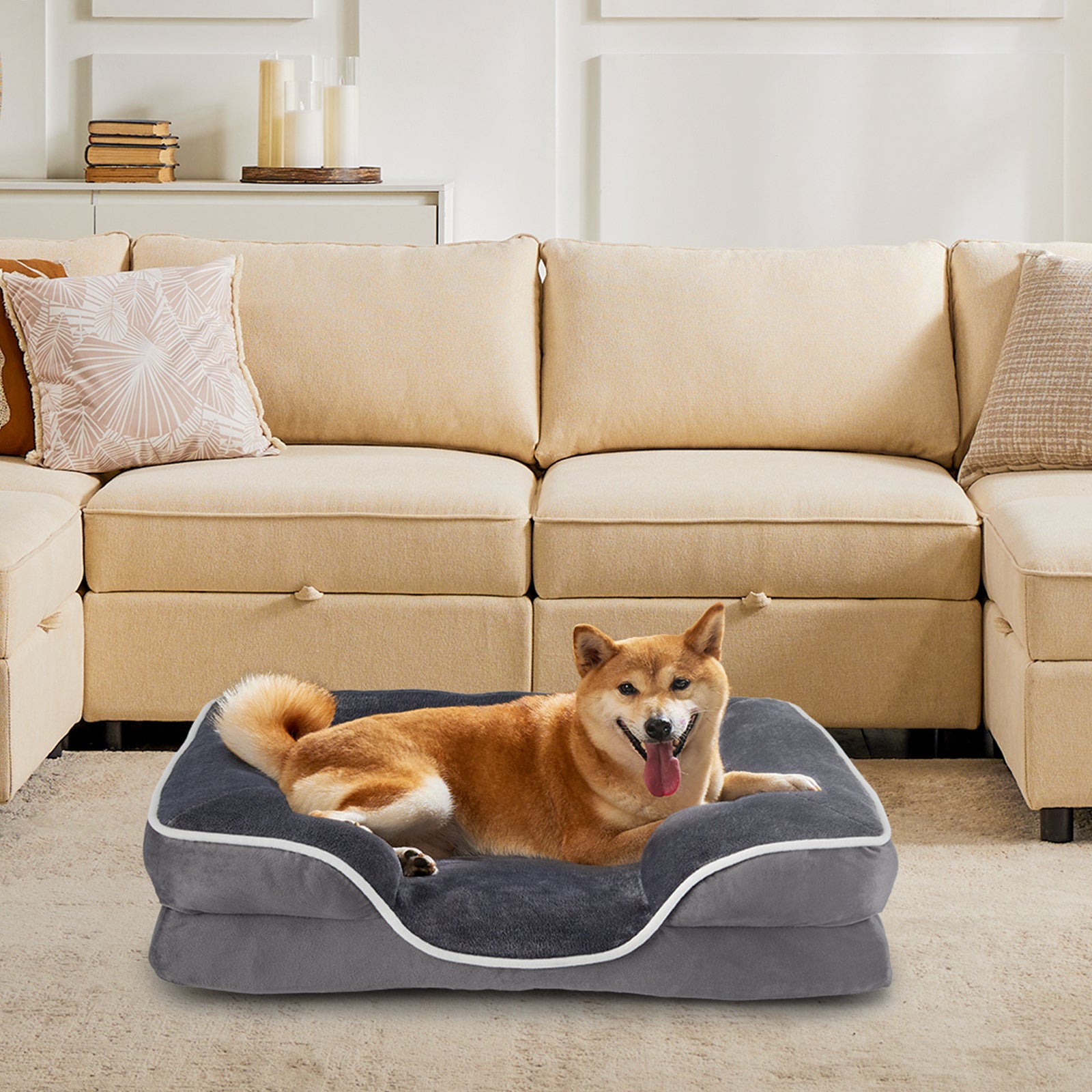 Premium Orthopedic Dog Bed with Bolsters – Ultra Cozy & Joint Support